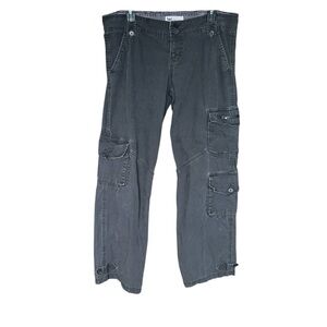 Vintage l.e.i. Black Faded Wide Leg 5 Pocket Cargo Pants Size Junior 13